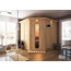 Elementsauna 'Alicia' naturbelassen mit Kranz und Energiespartür 9 kW Ofen externe Steuerung Easy 210 x 210 x 202 cm