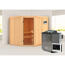 Elementsauna 'Alicia' naturbelassen 9 kW Bio-Ofen Edelstahl externe Steuerung Easy 196 x 196 x 198 cm