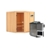 Elementsauna 'Alicia' naturbelassen 9 kW Bio-Ofen Edelstahl externe Steuerung Easy 196 x 196 x 198 cm