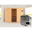 Elementsauna 'Alicia' naturbelassen mit graphitfarbener Tür 9 kW Bio-Ofen externe Steuerung Easy 196 x 196 x 198 cm