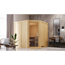 Elementsauna 'Alicia' naturbelassen mit Klarglastür 9 kW Ofen integrierte Steuerung 196 x 196 x 198 cm