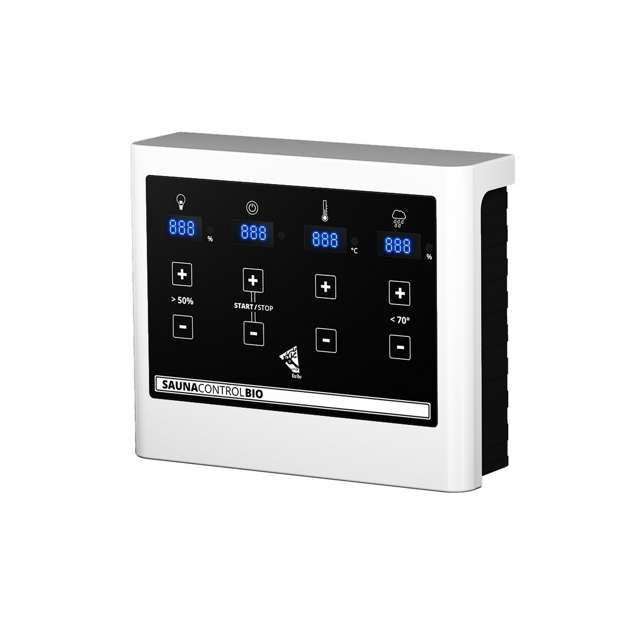 Elementsauna 'Alicia' naturbelassen mit Klarglastür 9 kW Bio-Ofen externe Steuerung easy 196 x 196 x 198 cm