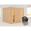 Elementsauna 'Alisa' naturbelassen mit Energiespartür 9 kW Ofen integrierte Steuerung 231 x 196 x 198 cm