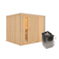 Elementsauna 'Alisa' naturbelassen mit Energiespartür 9 kW Ofen integrierte Steuerung 231 x 196 x 198 cm