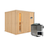 Elementsauna 'Alisa' naturbelassen mit Energiespartür 9 kW Bio-Ofen externe Steuerung Easy 231 x 196 x 198 cm