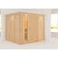 Elementsauna 'Alisa' naturbelassen mit Kranz und Energiespartür 245 x 210 x 202 cm