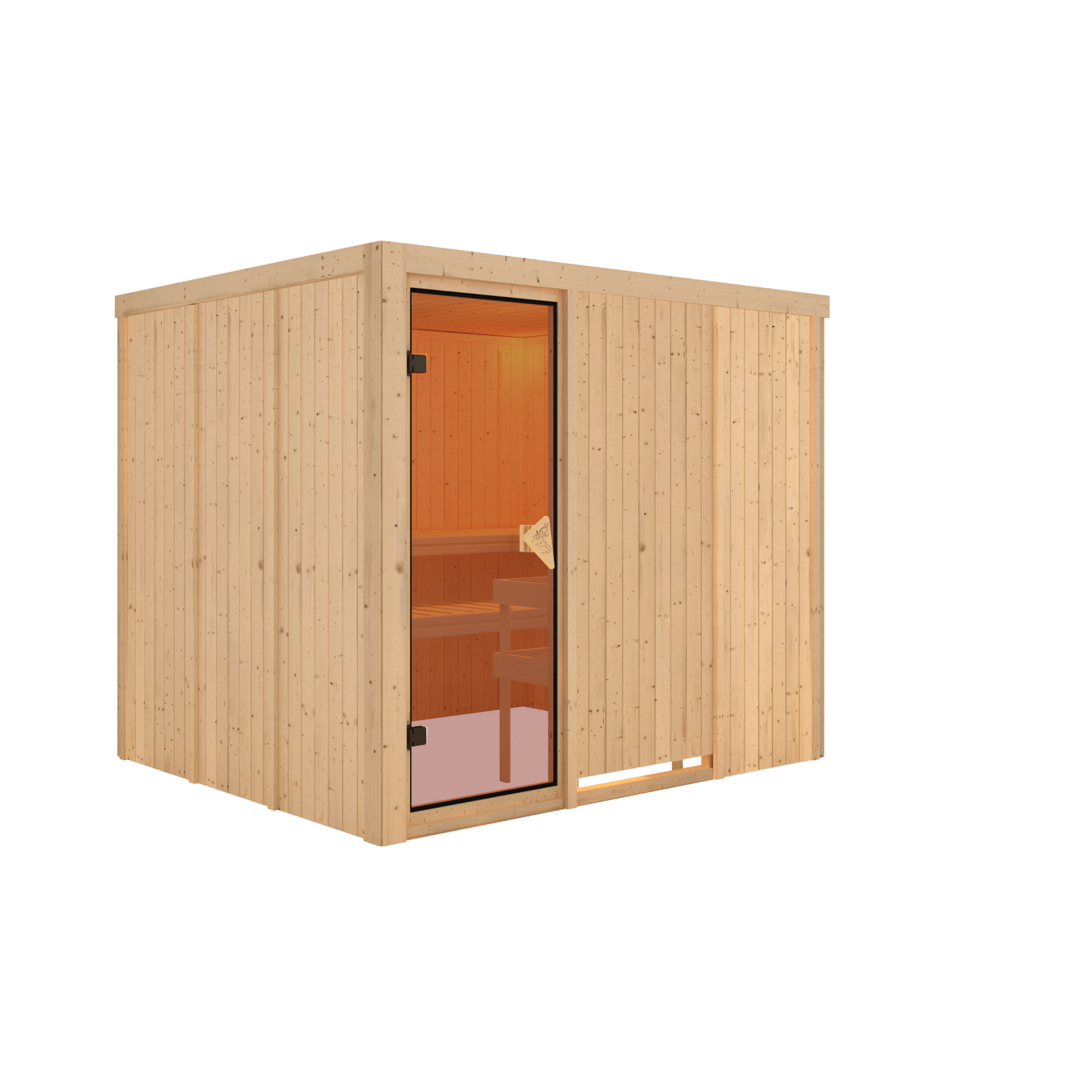 Elementsauna 'Alisa' naturbelassen mit bronzierter Tür 231 x 196 x 198 cm