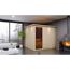 Elementsauna 'Alisa' naturbelassen mit Kranz und graphitfarbener Tür 9 kW Ofen externe Steuerung Easy 245 x 210 x 202 cm