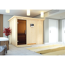 Elementsauna 'Alisa' naturbelassen mit Kranz und graphitfarbener Tür 9 kW Bio-Ofen externe Steuerung Easy 245 x 210 x 202 cm