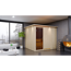 Elementsauna 'Alisa' naturbelassen mit Kranz und graphitfarbener Tür 9 kW Bio-Ofen externe Steuerung Easy 245 x 210 x 202 cm