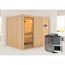 Elementsauna 'Alisa' naturbelassen mit Klarglastür 9 kW Bio-Ofen externe Steuerung easy 231 x 196 x 198 cm