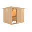 Elementsauna 'Alisa' naturbelassen mit Kranz und Klarglastür 245 x 210 x 202 cm