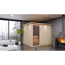 Elementsauna 'Alisa' naturbelassen mit Kranz und Klarglastür 9 kW Ofen externe Steuerung easy 245 x 210 x 202 cm
