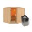 Elementsauna 'Alma' naturbelassen 9 kW Ofen integrierte Steuerung 231 x 196 x 198 cm