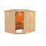 Elementsauna 'Alma' naturbelassen mit Kranz und bronzierter Tür 245 x 210 x 202 cm