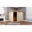 Elementsauna 'Alma' naturbelassen mit Kranz und graphitfarbener Tür 9 kW Bio-Ofen externe Steuerung Easy 245 x 210 x 202 cm