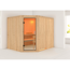 Elementsauna 'Alma' naturbelassen mit Klarglastür 231 x 196 x 198 cm