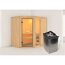 Elementsauna 'Almara 1' naturbelassen mit bronzierter Tür 9 kW Ofen Edelstahl integrierte Steuerung 196 x 151 x 198 cm