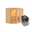 Elementsauna 'Almara 1' naturbelassen mit bronzierter Tür 9 kW Ofen Edelstahl integrierte Steuerung 196 x 151 x 198 cm