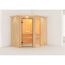 Elementsauna 'Almara 1' naturbelassen mit Kranz und bronzierter Tür 210 x 165 x 202 cm