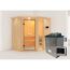 Elementsauna 'Almara 1' naturbelassen mit Kranz und bronzierter Tür 9 kW Ofen Edelstahl externe Steuerung Easy 210 x 165 x 202 cm