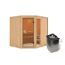 Elementsauna 'Almara 2' naturbelassen mit bronzierter Tür 9 kW Ofen Edelstahl integrierte Steuerung 196 x 170 x 198 cm