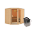 Elementsauna 'Almara 2' naturbelassen mit bronzierter Tür 9 kW Ofen Edelstahl integrierte Steuerung 196 x 170 x 198 cm