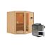 Elementsauna 'Almara 2' naturbelassen mit bronzierter Tür 9 kW Bio-Ofen Edelstahl externe Steuerung Easy 196 x 170 x 198 cm