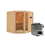 Elementsauna 'Almara 2' naturbelassen mit bronzierter Tür 9 kW Bio-Ofen Edelstahl externe Steuerung Easy 196 x 170 x 198 cm