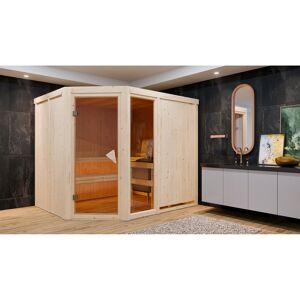 Elementsauna 'Almara 3' naturbelassen mit bronzierter Tür 231 x 196 x 198 cm