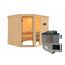 Elementsauna 'Almara 3' naturbelassen mit bronzierter Tür 9 kW Ofen Edelstahl externe Steuerung Easy 231 x 196 x 198 cm
