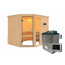 Elementsauna 'Almara 3' naturbelassen mit bronzierter Tür 9 kW Ofen Edelstahl externe Steuerung Easy 231 x 196 x 198 cm
