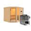 Elementsauna 'Almara 3' naturbelassen mit bronzierter Tür 9 kW Bio-Ofen Edelstahl externe Steuerung Easy 231 x 196 x 198 cm
