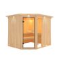 Elementsauna 'Almara 3' naturbelassen mit Kranz und bronzierter Tür 245 x 210 x 202 cm