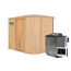 Elementsauna 'Amira 4' naturbelassen mit Energiespartür 9 kW Bio-Ofen externe Steuerung easy 231 x 170 x 198 cm