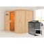 Elementsauna 'Amira 4' naturbelassen mit bronzierter Tür 9 kW Bio-Ofen externe Steuerung Easy 231 x 170 x 198 cm