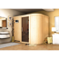 Elementsauna 'Amira 4' naturbelassen mit graphitfarbener Tür 9 kW Bio-Ofen externe Steuerung easy 231 x 170 x 198 cm