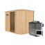 Sauna aus Holz mit Saunaofen