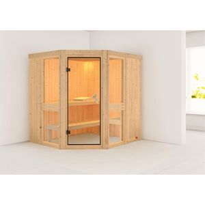 Elementsauna 'Ana 1' naturbelassen mit bronzierter Tür 196 x 170 x 198 cm