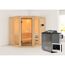 Elementsauna 'Ana 1' naturbelassen mit bronzierter Tür 9 kW Bio-Ofen Edelstahl externe Steuerung Easy 196 x 170 x 198 cm