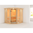 Elementsauna 'Ana 1' naturbelassen mit Kranz und bronzierter Tür 210 x 184 x 202 cm