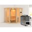 Elementsauna 'Ana 1' naturbelassen mit Kranz 9 kW Bio-Ofen externe Steuerung Easy 210 x 184 x 202 cm