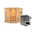Elementsauna 'Ana 1' naturbelassen mit Kranz 9 kW Bio-Ofen externe Steuerung Easy 210 x 184 x 202 cm