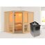 Elementsauna 'Ana 3' naturbelassen mit bronzierter Tür 9 kW Ofen 231 x 196 x 198 cm