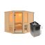 Elementsauna 'Ana 3' naturbelassen mit bronzierter Tür 9 kW Ofen 231 x 196 x 198 cm