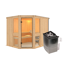 Elementsauna 'Ana 3' naturbelassen mit bronzierter Tür 9 kW Ofen 231 x 196 x 198 cm