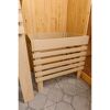 Elementsauna 'Arabella' naturbelassen mit bronzierter Tür und Glasfront 9 kW Ofen integrierte Steuerung 216 x 234 x 198 cm