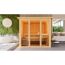 Elementsauna 'Arabella' naturbelassen mit Kranz bronzierter Tür und Glasfront 240,5 x 248 x 202 cm