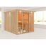 Elementsauna 'Arabella' naturbelassen mit Kranz bronzierter Tür und Glasfront 240,5 x 248 x 202 cm
