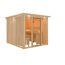 Elementsauna 'Arabella' naturbelassen mit Kranz bronzierter Tür und Glasfront 240,5 x 248 x 202 cm